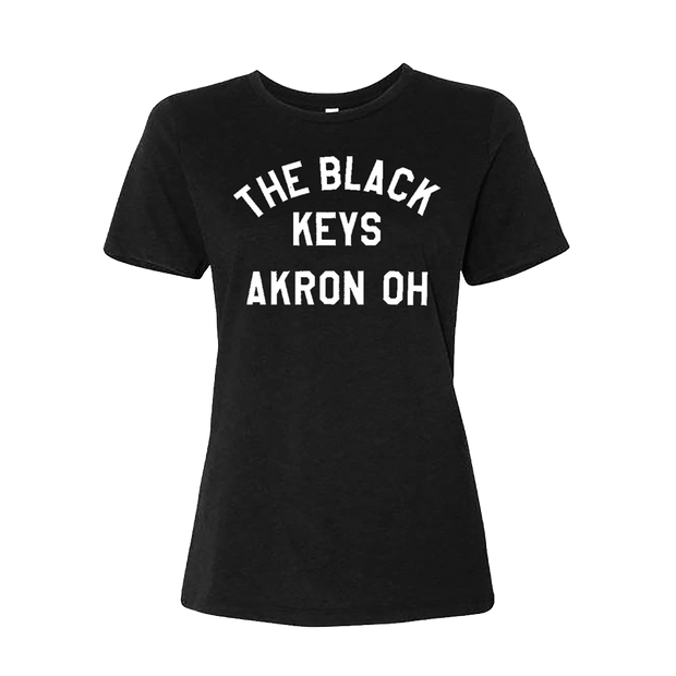 THE BLACK KEYS AKRON OH LADIES BLACK T-SHIRT