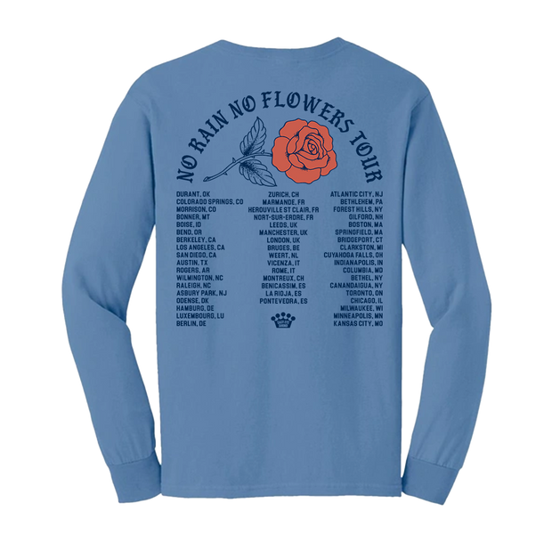 The Black Keys Long Sleeve Rose 2025 Tour tee (Indigo)