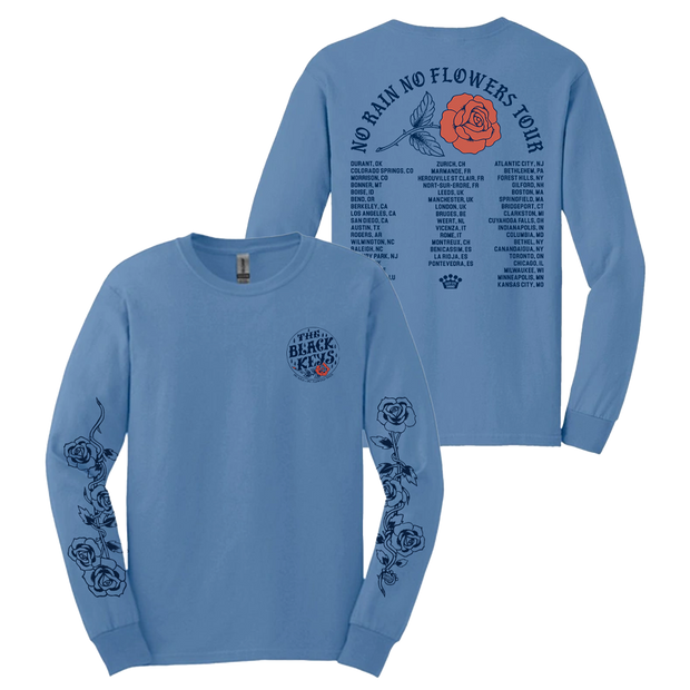 The Black Keys Long Sleeve Rose 2025 Tour tee (Indigo)